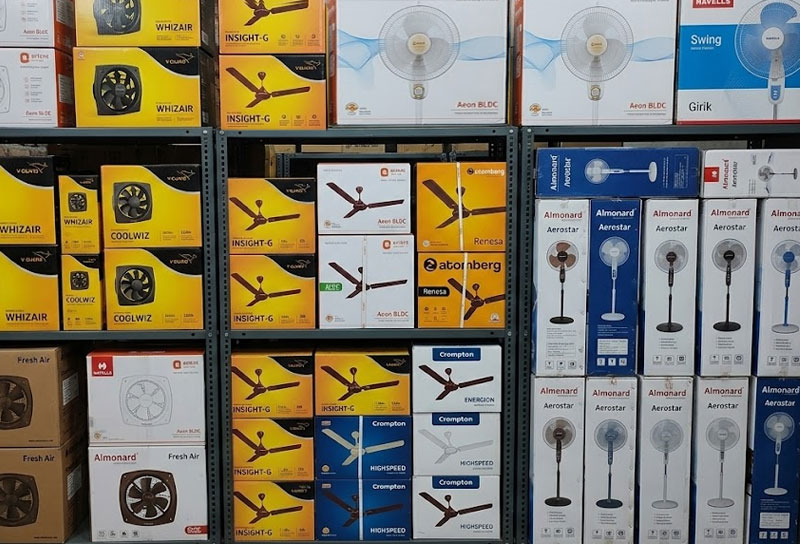 Wall Fans, Ceiling Fans, Pedestal Fans, Exhaust Fans